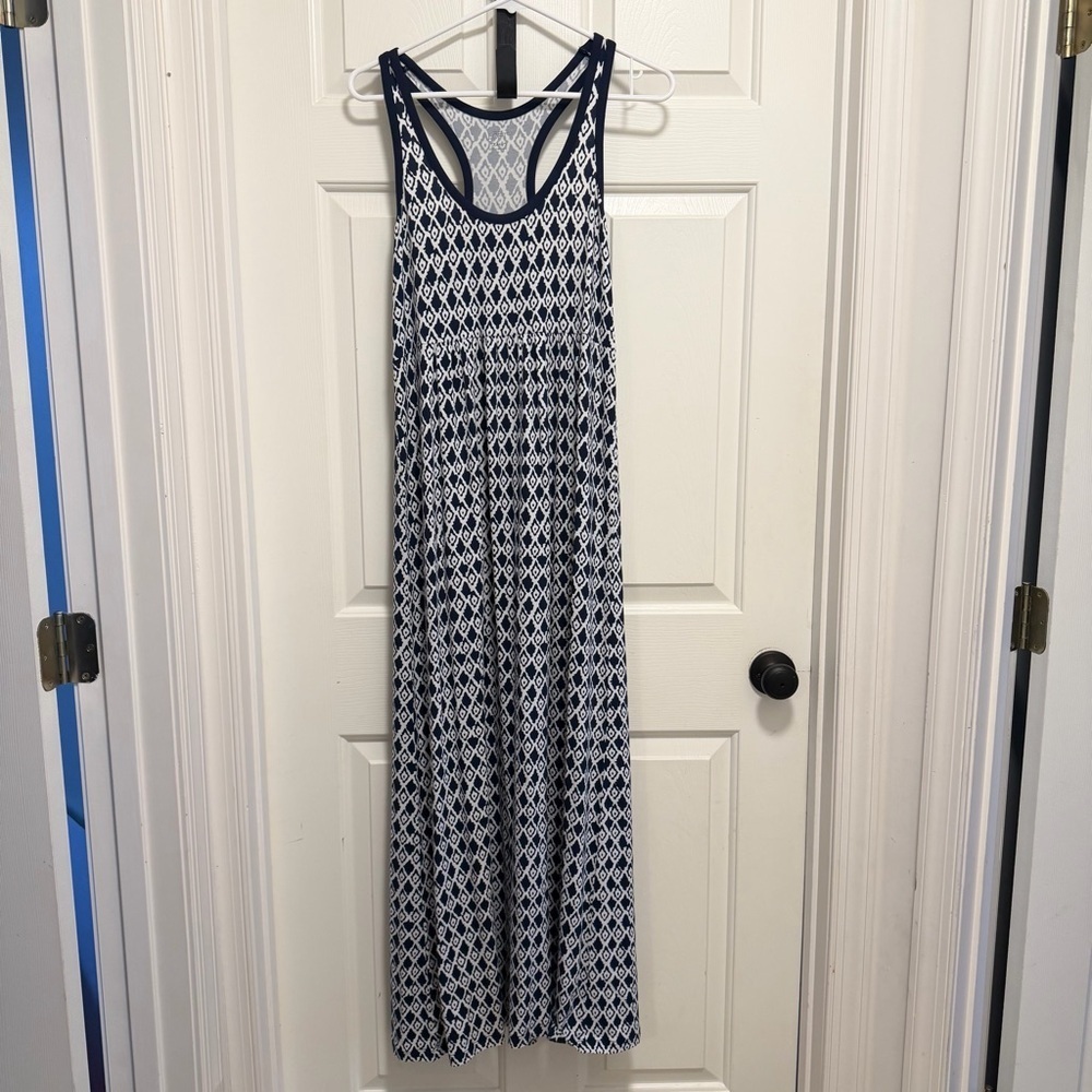 LOFT Beach Tile Print Racerback Maxi Dress Size Medium